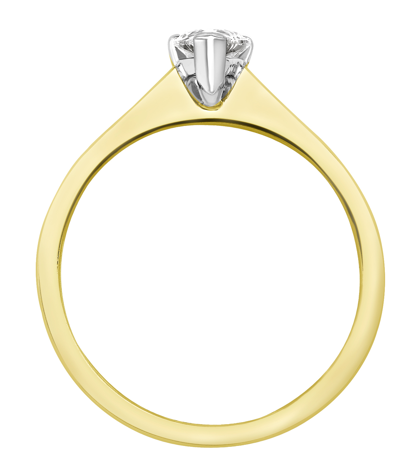 Pear Shape Yellow Gold Ring with Channel Set Shoulders CRC750YG Image 2